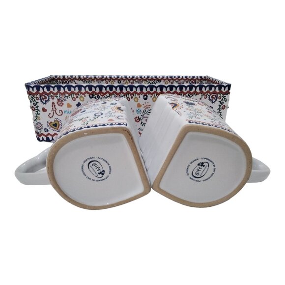 Portuguese "Love Handkerchief" Design Twin Mugs Set of 2 In Matching Gift Box - Picture 6 of 10